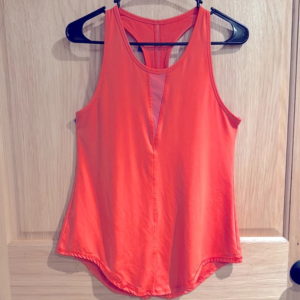 ZYIA Orange Pink Sleeveless Tank Top Relaxed Cut Out